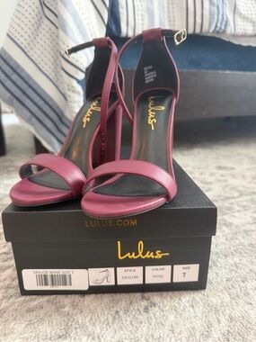 Lulu's Taylor Ankle-Strap Heels in Wine Red